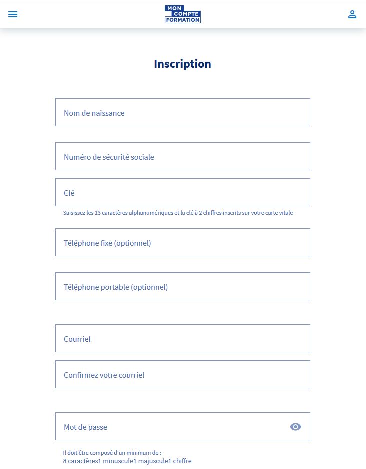 Mon Compte Formation Inscription 1
