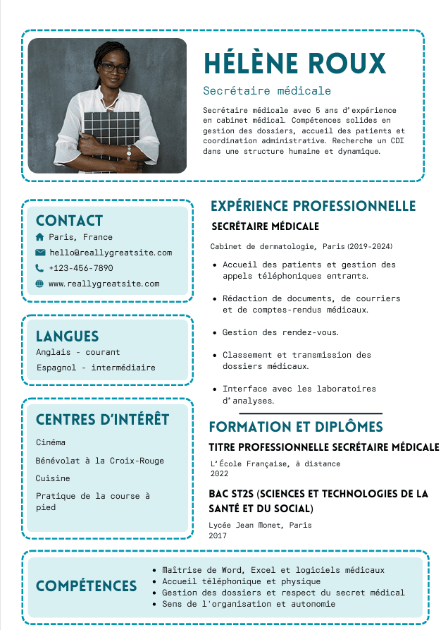 CV secrétaire médicale avec expérience 