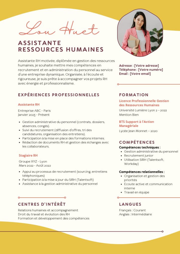 CV assistante RH